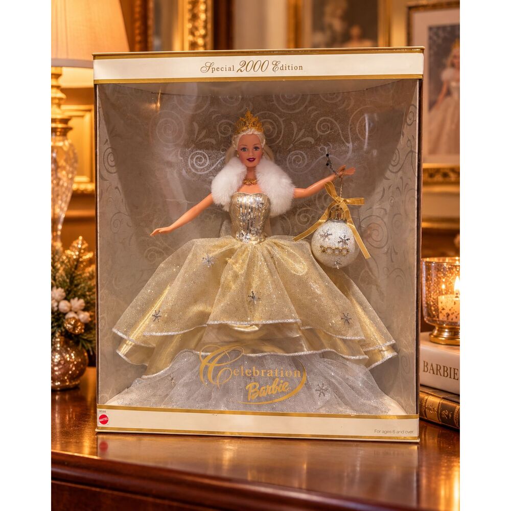 Barbie Celebration Special 2000 Edition Doll Gold Gown Ornament NRFB Mattel